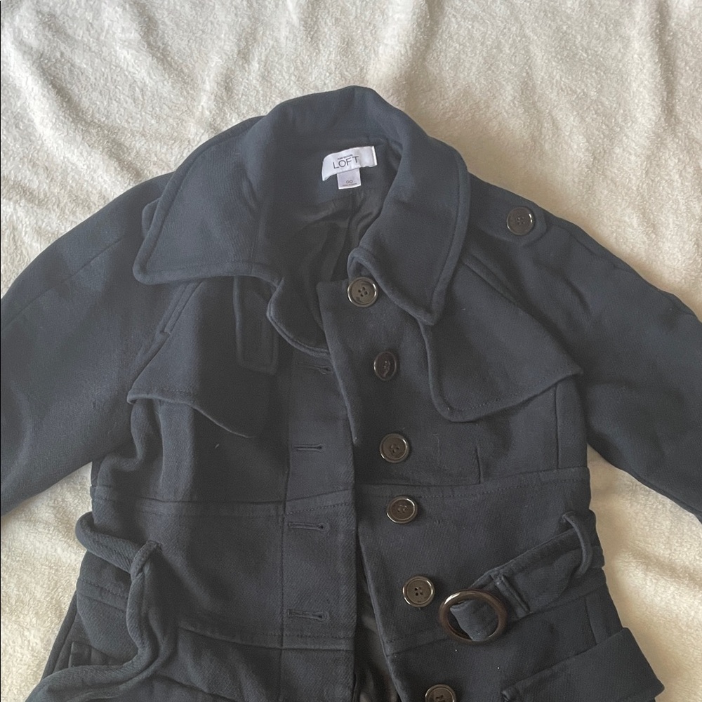 LOFT Charcoal Buttoned Coat